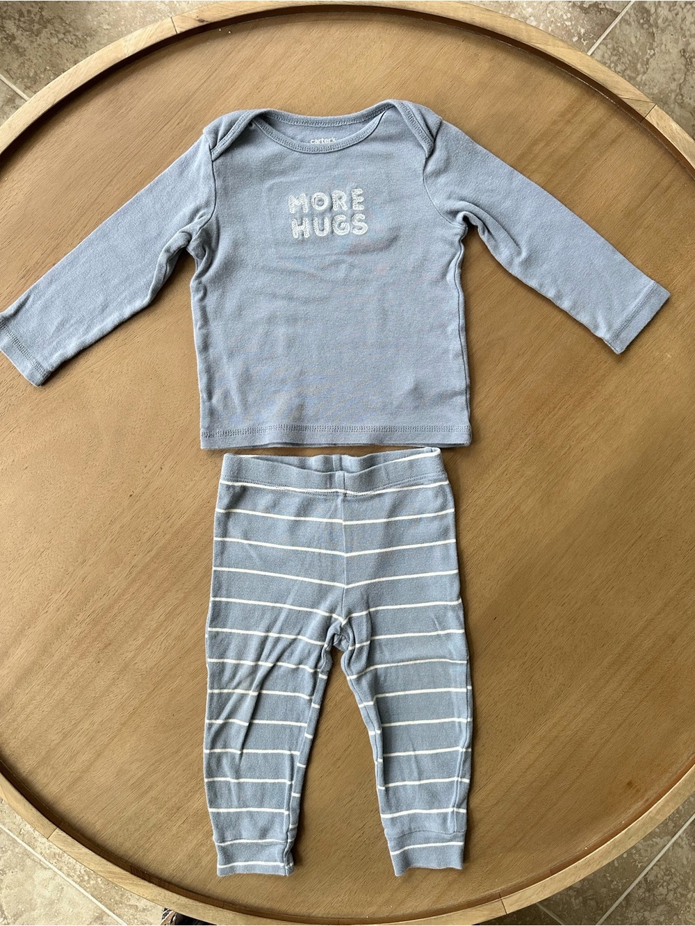 Carter’s More Hugs Panda 2-Piece Top & Pants Set, Size 18M, Blue/White